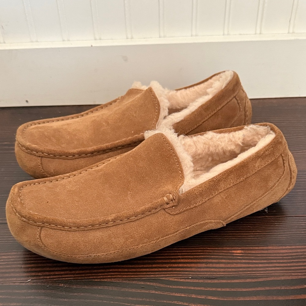 UGG Men's Brown Suede Slip-On Loafers